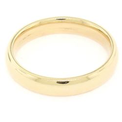Classic 14k Yellow Gold ArtCarved 4.2mm Comfort Plain Polished Wedding Band Ring