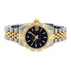 Image 4 : Rolex Ladies 2 Tone 14K Black Index & Pyramid Diamond Datejust Wriswatch