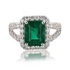 Image 1 : 2.64 ctw Emerald and 0.89 ctw Diamond Platinum Ring