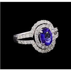 14KT White Gold 1.37 ctw Tanzanite and Diamond Ring