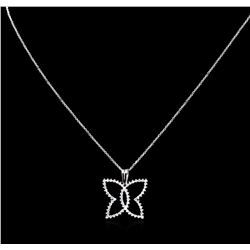 0.60 ctw Diamond Pendant With Chain - 14KT White Gold