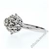 Image 2 : Antique 14kt White Gold 0.78 ctw Old Mine and Single Cut Diamond Cluster Ring