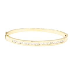 1.80 ctw Diamond Bangle Bracelet - 14KT Yellow Gold