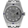 Rolex Mens Stainless Steel Meteorite Diamond And Sapphire Datejust Wristwatch