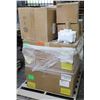 Image 1 : Pallet: New Pend-Drum RD/WH Brushed Ceiling Lights, Pendant Lights, etc
