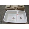 Image 2 : Qty 6 Dupont Corian Kitchen Double Sinks, New in Box (retail $400 to $600 each)