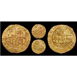 Lima, Peru, cob 8 escudos, 1699R, P.V.A. variety, NGC MS 62, ex-1715 Fleet (designated on special la