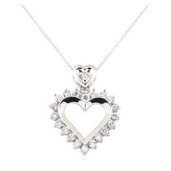 1.03 ctw Diamond Pendant And Chain - 14KT White Gold