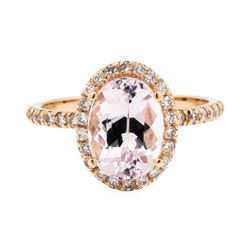 2.31 ctw Morganite and Diamond Ring - 14KT Rose Gold