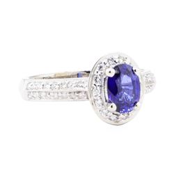 1.35 ctw Sapphire And Diamond Ring - 14KT White Gold