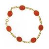 Image 6 : 18k Yellow Gold 7 Oval Bezel Set Matched RARE Red Coral Link Bracelet