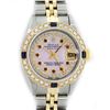 Image 1 : Rolex Ladies 2 Tone 14K Pink MOP Ruby & Sapphire Datejust Wriswatch