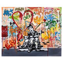 Nastya Rovenskaya- Mixed Media "Charlie is Alone"