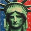 Image 2 : Steve Kaufman (1960-2010), "Liberty Head" Hand Painted Unique Variation Hand Pulled Silkscreen on Ca