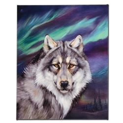 "Wolf Lights II" Limited Edition Giclee on Canvas by Martin Katon, Numbered and Hand Signed. This pi