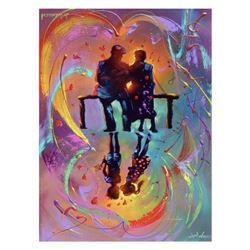 Jim Warren, "The First Kiss" Hand Signed, Artist Embellished AP Limited Edition Giclee on Canvas wit