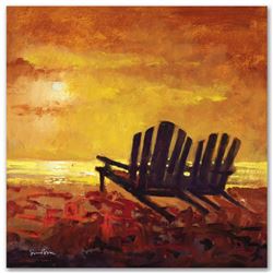 "Contentment" Limited Edition Giclee on Canvas by Simon Bull, Numbered and Signed. This piece comes 