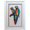 Image 1 : Patricia Govezensky- Original Painting on Laser Cut Steel "Two Parrots"
