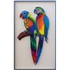 Image 2 : Patricia Govezensky- Original Painting on Laser Cut Steel "Two Parrots"