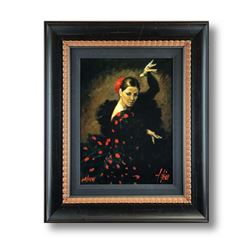 Fabian Perez, "Pasion Flamenca" Framed Hand Textured Limited Edition Giclee on Board. Hand Signed an