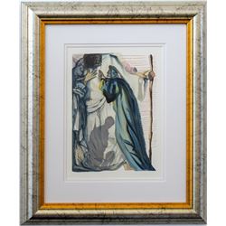 Salvador Dali- Original Color Woodcut on B.F.K. Rives Paper "Purgatory Canto 14"