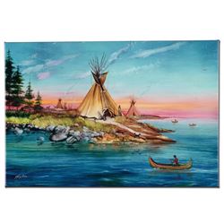 "Tipi Territory" Limited Edition Giclee on Canvas by Martin Katon, Numbered and Hand Signed. This pi