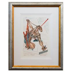 Salvador Dali- Original Color Woodcut on B.F.K. Rives Paper "Inferno 29"