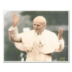 Ringo (Protege of Andy Warhol's Apprentice, Steve Kaufman), "The Pope" One-of-a-Kind Hand Pulled Sil