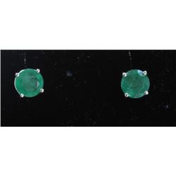 2.72ct Tsavourite 14K White Gold Earring