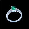 Image 1 : 0.90CT NATURAL COLOMBIAN Emerald 14K W/G RING