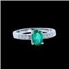 Image 2 : 0.90CT NATURAL COLOMBIAN Emerald 14K W/G RING