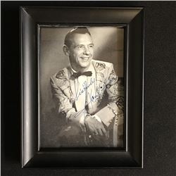 HANK SNOW SIGNED MAGAZINE PAGE FRAMED 4 X 6 (JSA COA)