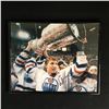 Image 1 : WAYNE GRETZKY SIGNED AND FRAMED 11 X 14 STANLEY CUP PHOTO (PSA COA)