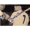 Image 2 : JOE DIMAGGIO AND MICKEY MNTLE SIGNED 8 X 10 FRAME DISPLAY ( PHOTO IS 5 X 7) WITH COA HOLO)