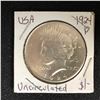 Image 1 : 1924 USA LIBERTY SILVER DOLLAR (PHILADELPHIA MINTED) UNCIRCULATED