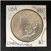 Image 1 : 1885 USA MORGAN SILVER DOLLAR (NEW ORLEANS MINTED) UNCIRCULATED