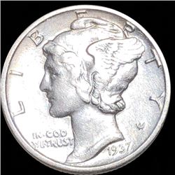 1937 Mercury Silver Dime CLOSELY UNCIRCULATED