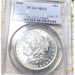1890 Morgan Silver Dollar PCGS - MS62