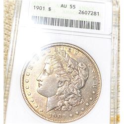 1901 Morgan Silver Dollar ANACS - AU55
