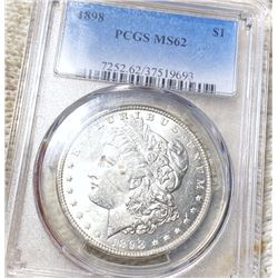 1898 Morgan Silver Dollar PCGS - MS62