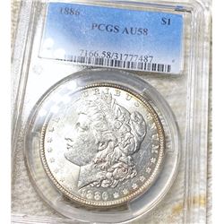 1886 Morgan Silver Dollar PCGS - AU58