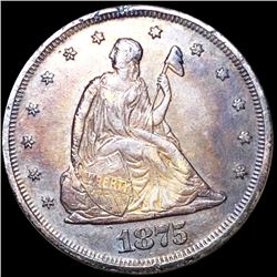 1875 Seated Twenty Cent Piece ABOUT UNC