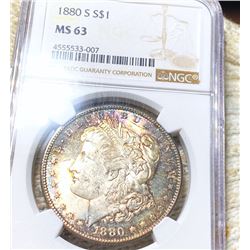 1880-S Morgan Silver Dollar NGC - MS63