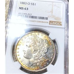 1883-O Morgan Silver Dollar NGC - MS63