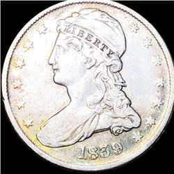 1839 Capped Bust Half Dollar LIGHTLY CIRCULATED