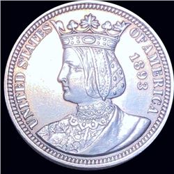 1893 Isabella Silver Quarter GEM BU