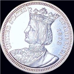 1893 Isabella Silver Quarter GEM BU