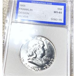 1955 Franklin Half Dollar IGS - MS65