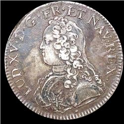 1726 France Ecu Silver Coin LIGHTLY CIRCULATED