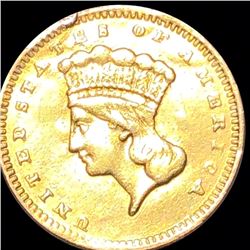 1856 Rare Gold Dollar "Slanted 5" ABOUT UNC